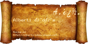 Alberti Ádám névjegykártya